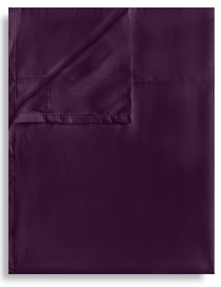 "Soft Breathable Microfiber Flat Bed Sheet 81"x96" Dark Purple Color"
