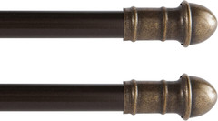 Adjustable 28-48 In. Petite Café Curtain Rod, 2-Pack, 7/16 In. Diameter