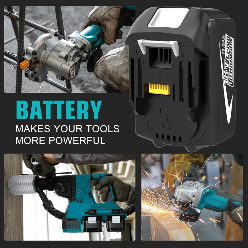 2PACK 4PACK 10.0Ah 18V Lithium-Ion Battery For Makita BL1850 BL1830 BL1860 gallery