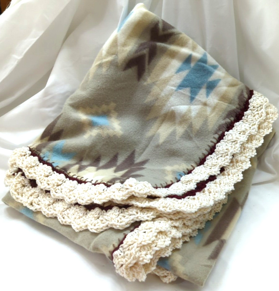 Hand Crafted SW Native American-style New Fleece Throw Travel Carseat Stroller gallery
