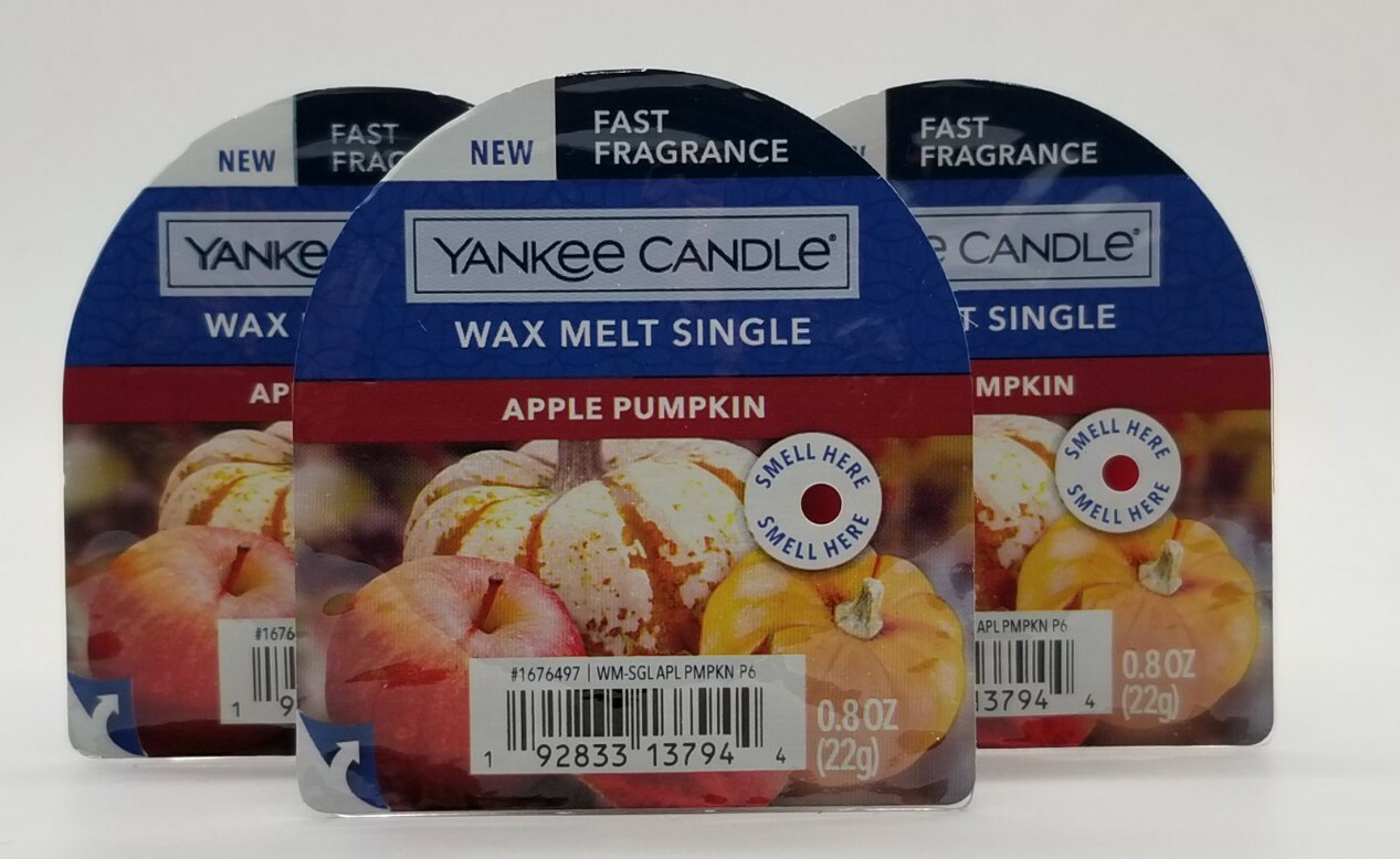 Yankee Candle Wax Melt Single Apple Pumpkin Scent 3 Pack New with Tags Free Ship gallery