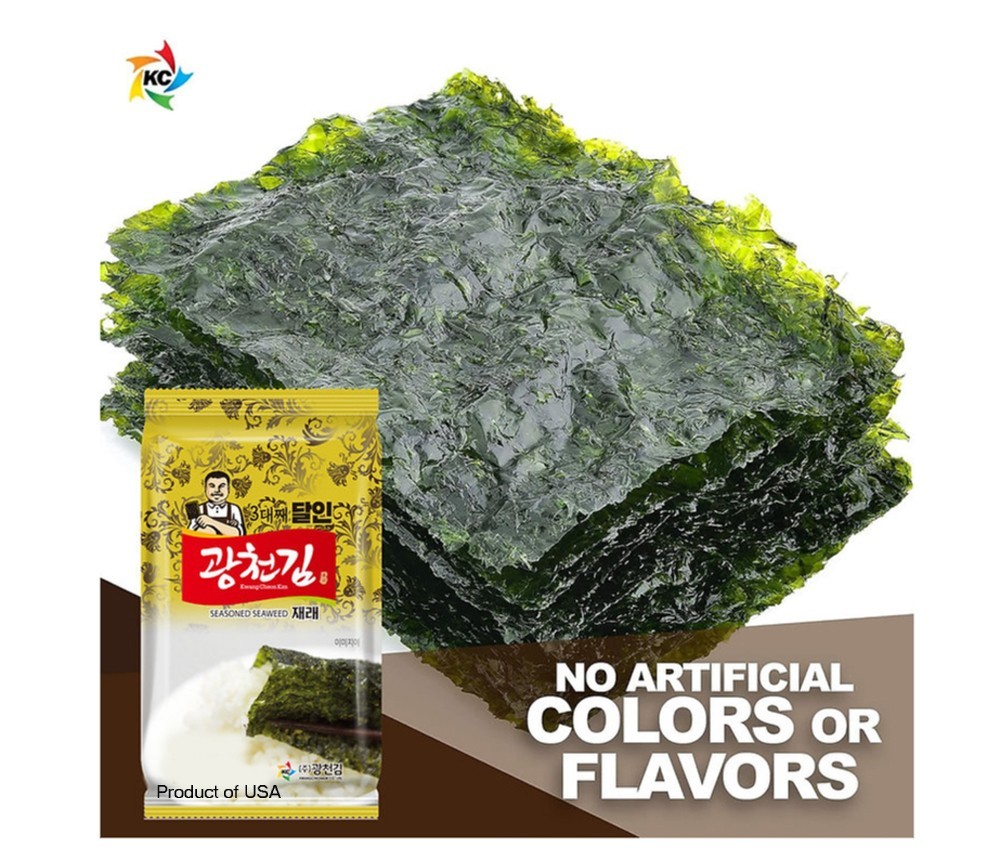 Roasted seaweeds snacks - Kwangcheonkim 24 packs, premium natural roasted laver gallery