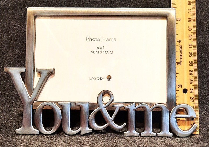 "You & Me" Rectangular Brushed Nickle Picture Frame For 6 X 4 Photos! gallery