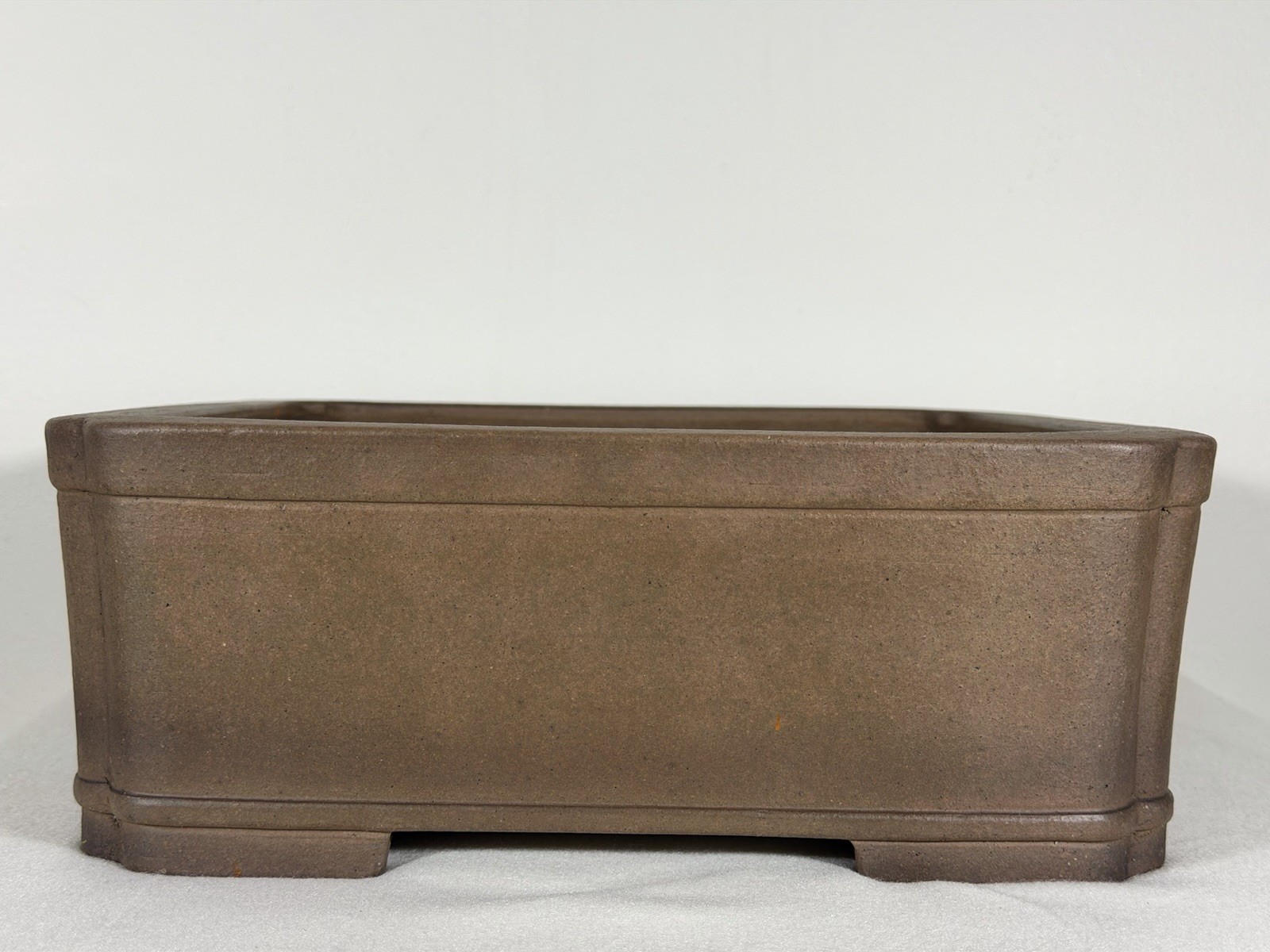 Preowned Japanese Tokoname Unglazed Square Bonsai Pot Sanpo - 11.25” X 4 1/8” gallery