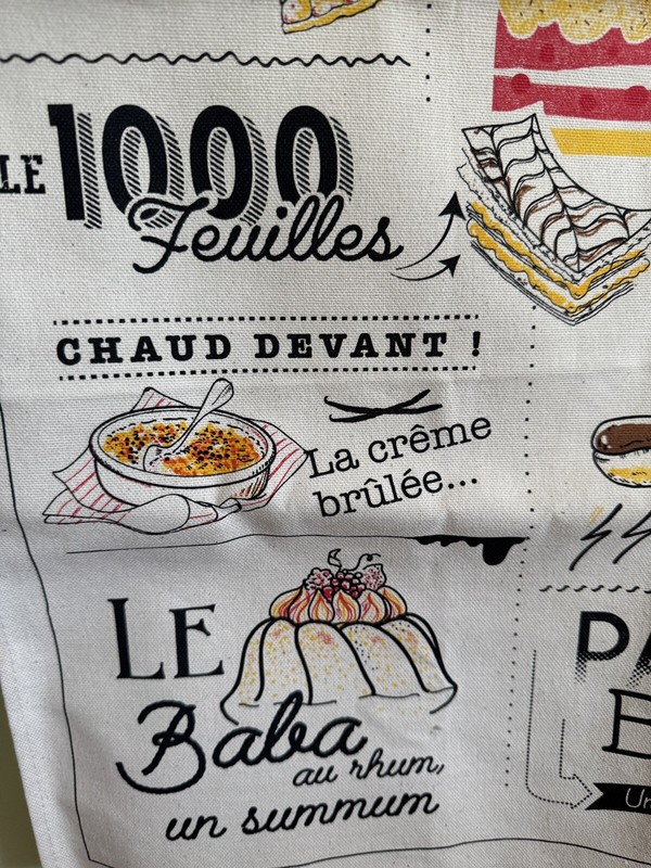 French Cotton Kitchen Dish Tea Towel- Desserts "A French Passion" Made in France gallery