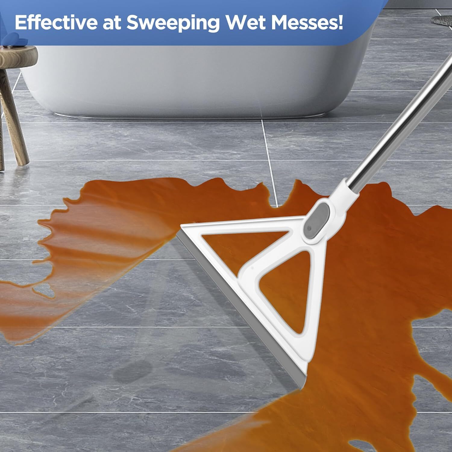 Magic Rubber Broom for Floor Cleaning - 53 Inches, Multifunctional Squeegee Broo gallery