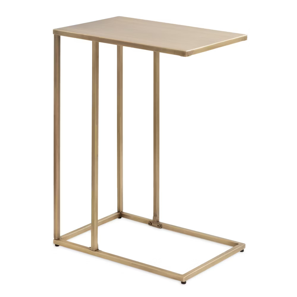 Kate and Laurel Lockhardt Rectangle Metal C Table, 19x13x27, Gold gallery