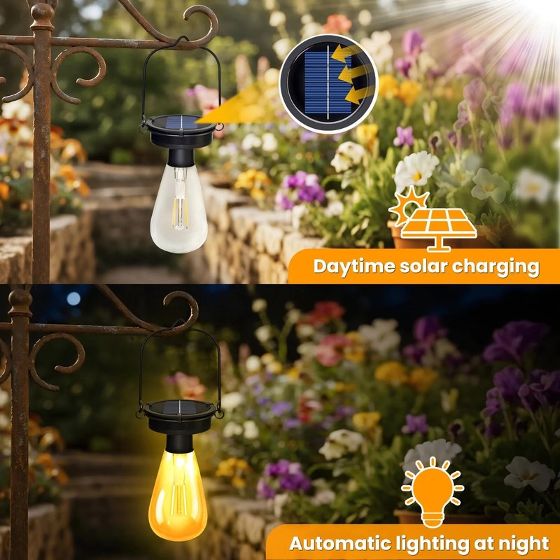 2 Pack Replacement Solar Light Tops,3.23in Solar Hanging Lantern Replacement Par gallery