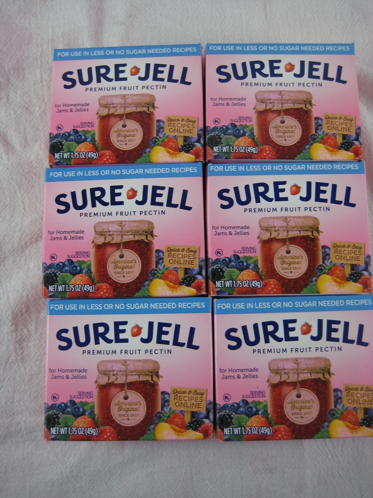 Sure Jell Premium Fruit Pectin Less Sugar 1.75 oz Per Box Lot of 12 ExpJUN 2026 gallery