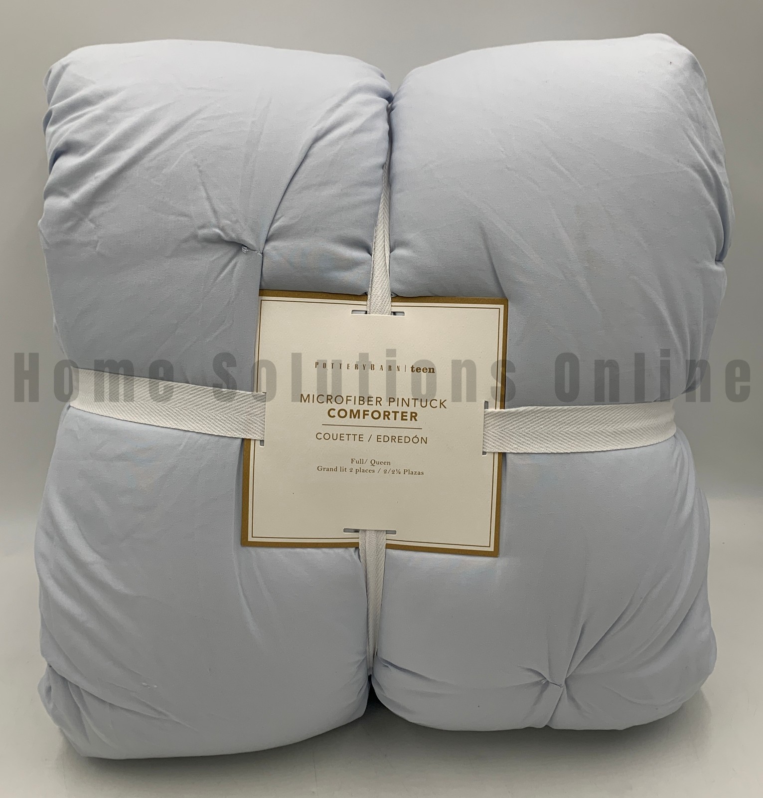 Pottery Barn Teen Microfiber Pintuck Comforter Arctic Ice Blue Full Queen #T1023 gallery