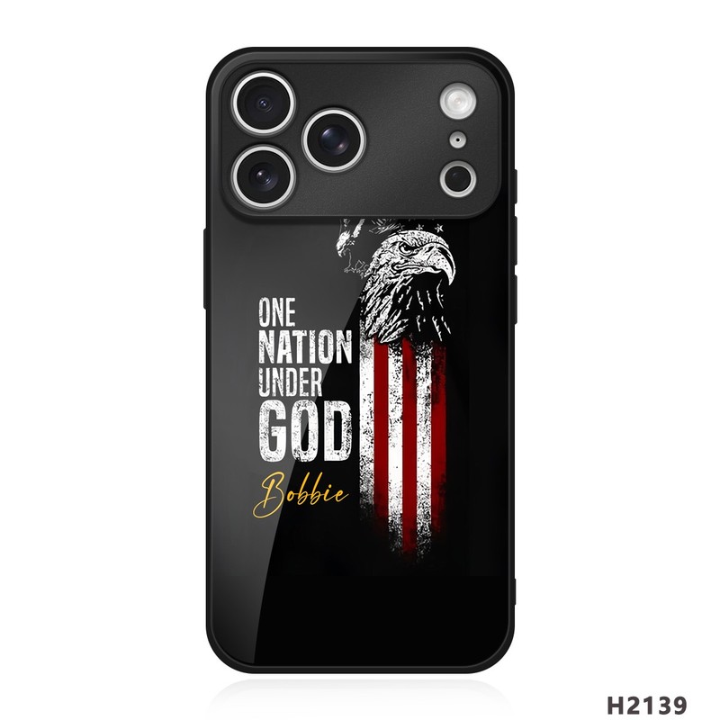 9H Tempered Glass Case For iPhone 17 15 16 Custom Rustic Grunge Flag Phone Cover gallery