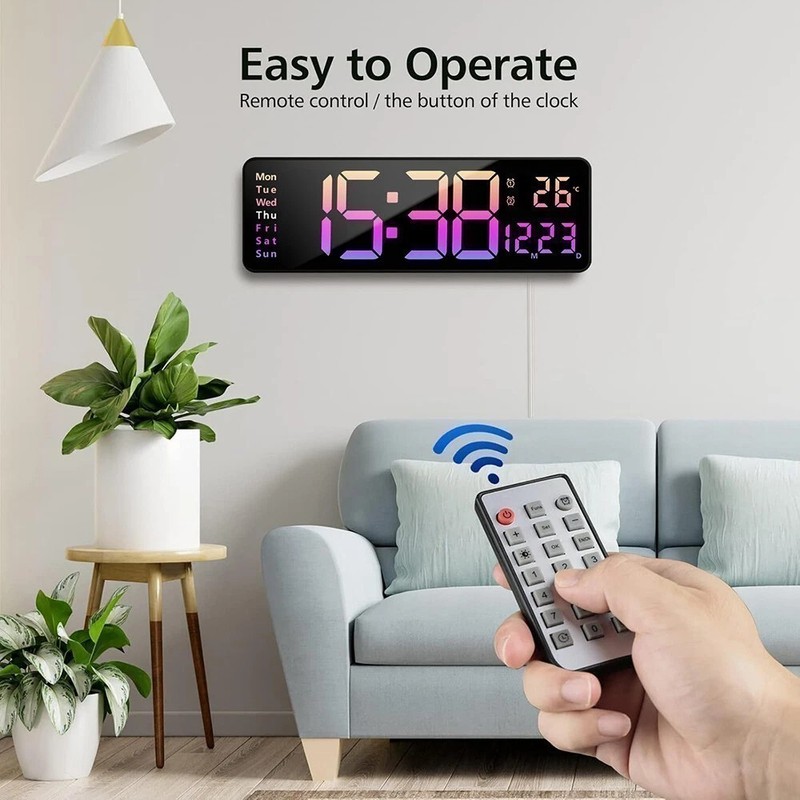 16 inch Large Digital Wall Clock Large Display LED Wall Clock Timer with Plug gallery