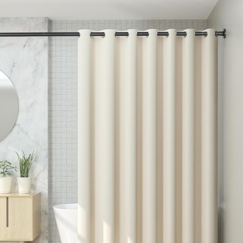 Rust-Resistant Black Telescoping Shower Curtain Rod, 30 lb Capacity, 31-80 In gallery
