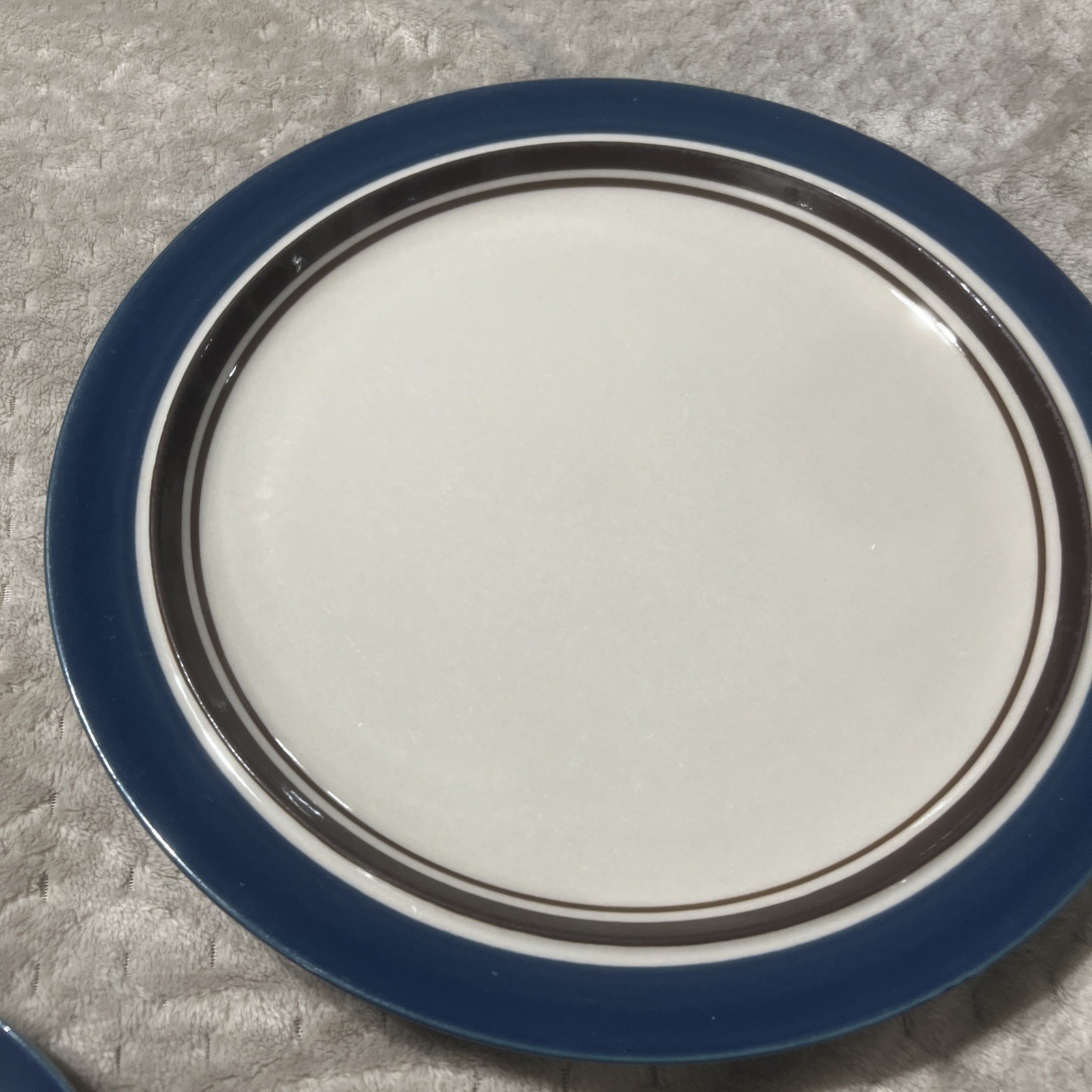 Sango Carousel Stoneware 802 Blue Brown 10 1/2" Dinner Plate Oven safe Japan gallery