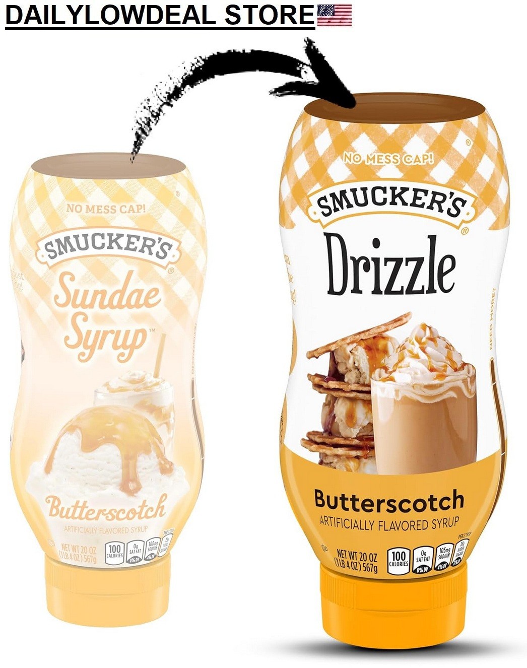 2 PACK - Smucker's Butterscotch Sundae Syrup 20 oz Smuckers (Total 40 oz) gallery