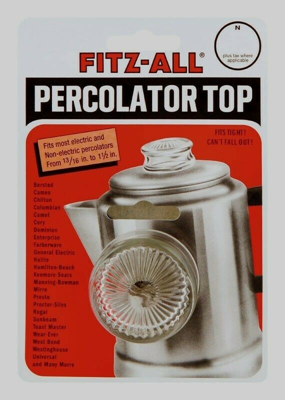 FITZ-ALL Glass Replacement Percolator Top Clear Universal Coffee 13/16" - 1-1/2" gallery
