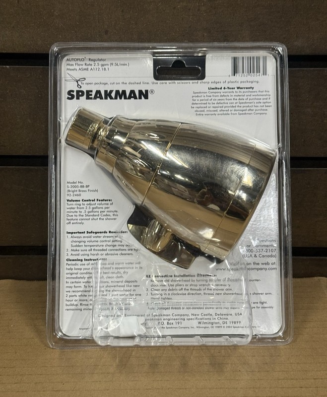 Speakman Anystream 2000 Bright Brass S-2005-BB-BP Shower Head 2.5GPM - New gallery