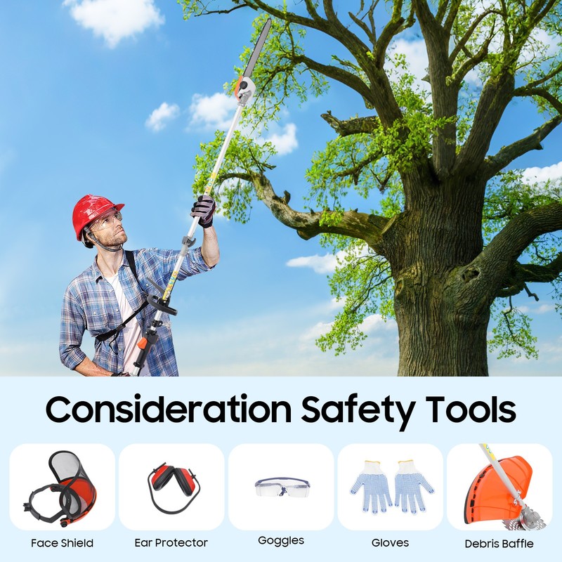 5-in-1 Multi-Functional Trimming Tool Gas Hedge Trimmer 52CC 2-Stroke Weed Eater gallery