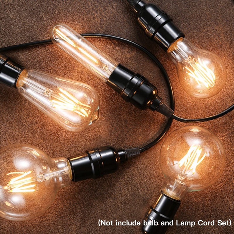 8 Pack E26 E27 Vintage Light Socket Retro Edison Pendant Lamp Holder Black gallery