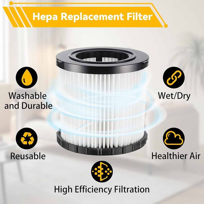 1-4 Pack Vacuum HEPA Filter Replace DCV5801H For DeWalt DCV580 DCV581H Washable gallery