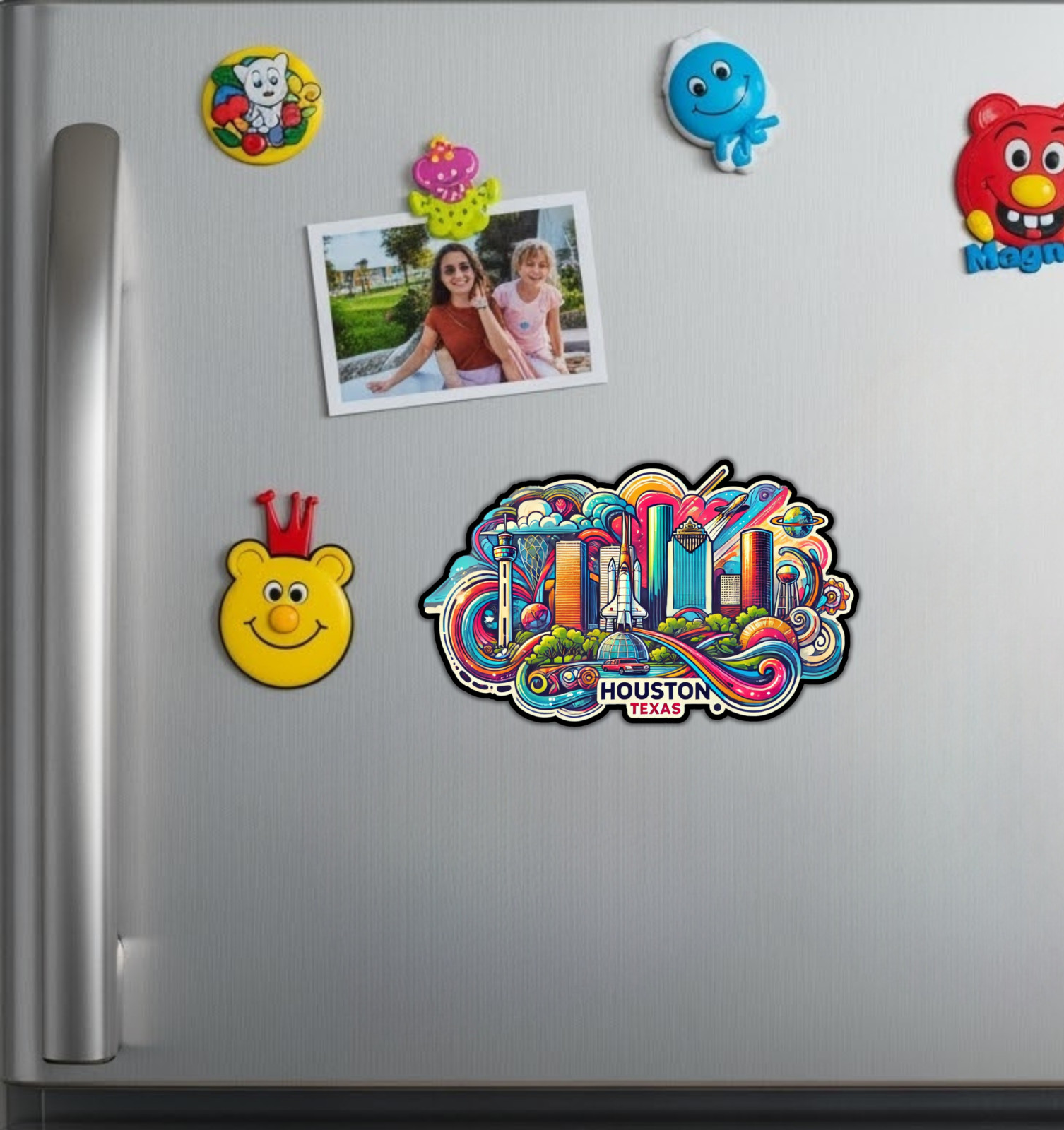 Houston Texas Fridge Magnet or Laptop Sticker gallery