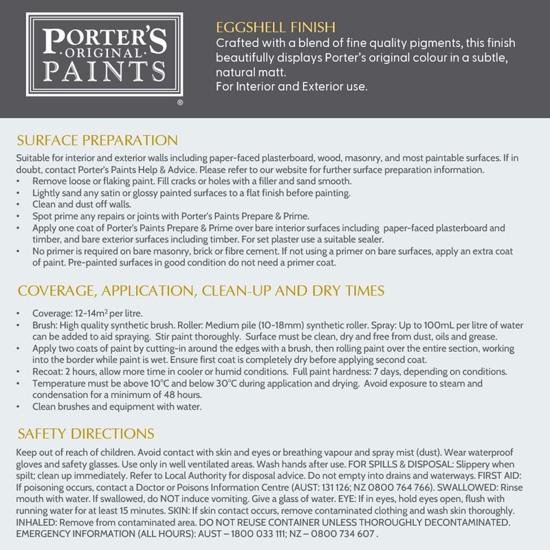 Porter's 2L Squid Ink Eggshell Finish Broadwall Washable Paint gallery
