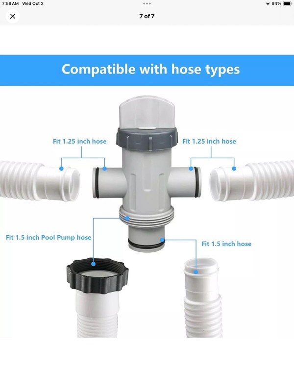 Replacement Dual Split Hose Plunger Valve Pool Part Accessory 1 pack, New gallery
