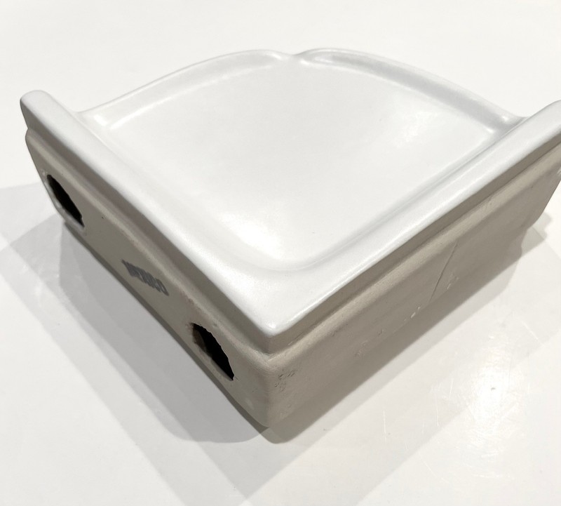 Bright White Matte Ceramic Corner Shower Shelf 0190 Medium 7.5 in White Daltile gallery