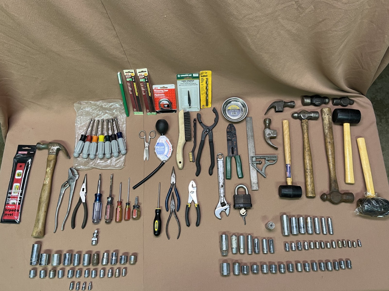 Tool Lot - 118 pcs. Craftsman , Wright , Stanley , etc etc..... New & Used gallery
