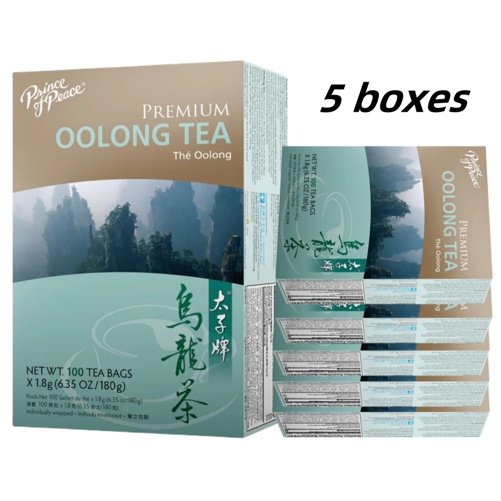 Premium Oolong Tea, 5 Boxes, 100 Tea Bags Each Box -Prince of Peace