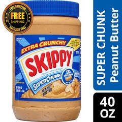 SKIPPY Super Chunk Peanut Butter 7g Protein Shelf Stable 40 oz Jar