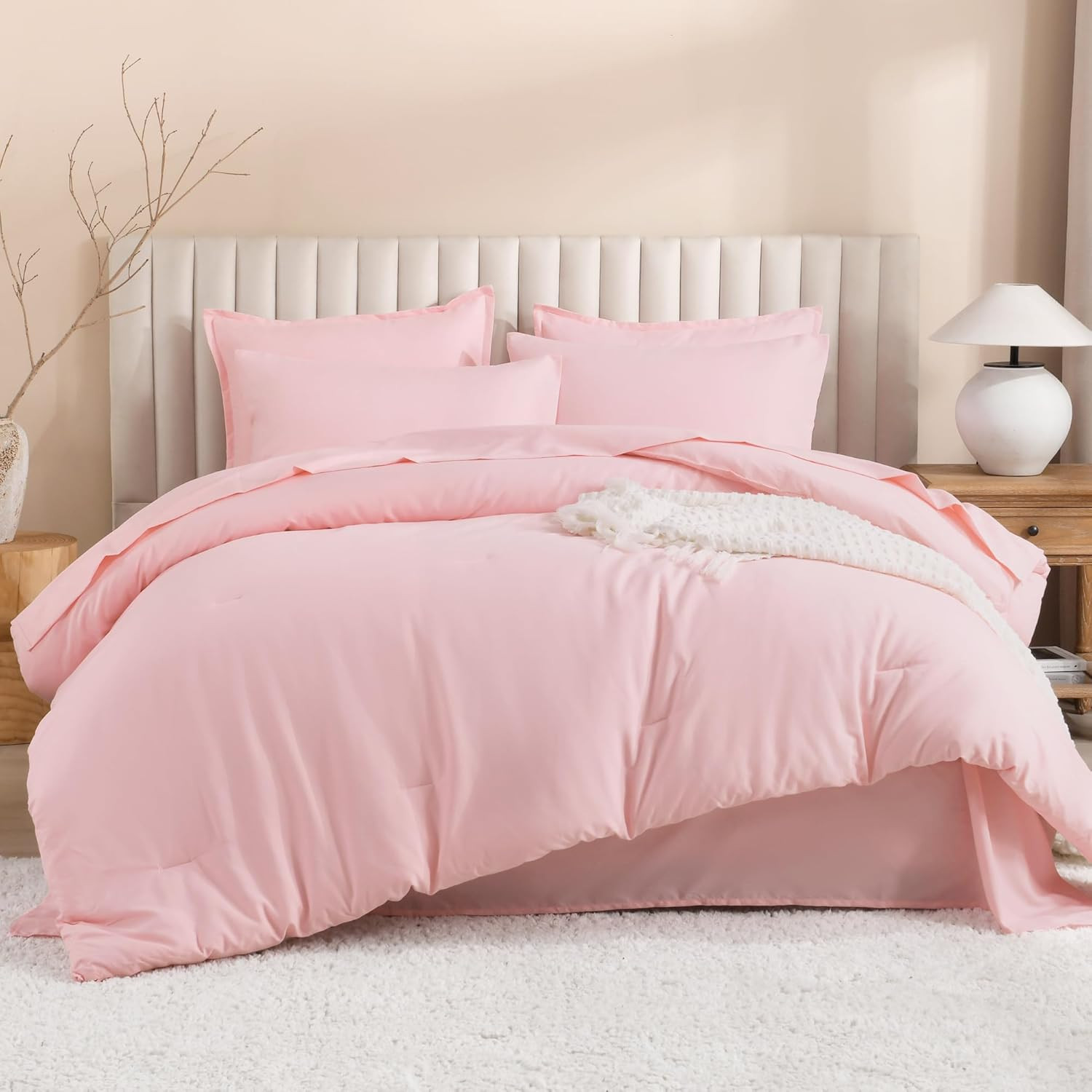 Twin XL Comforter Set Pink - 5 Pieces Twin Extra Long Bed in a Bag for College D gallery