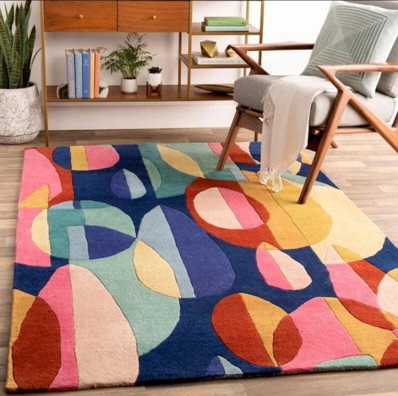 Luxury Hand Tufted Area Rug with Multicolor Handmade Tufted 100% Nz Wool & Carpe gallery
