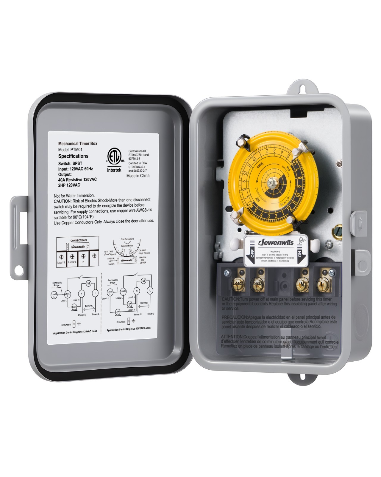 Heavy Duty 2HP 40A Pool Pump Timer 24 Hour Programmable Outdoor Weatherproof gallery
