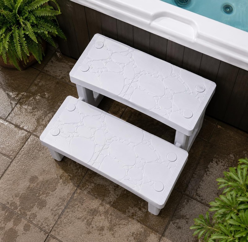 Weatherproof Multi-Purpose Spa Steps - Durable & Lightweight Design in White gallery