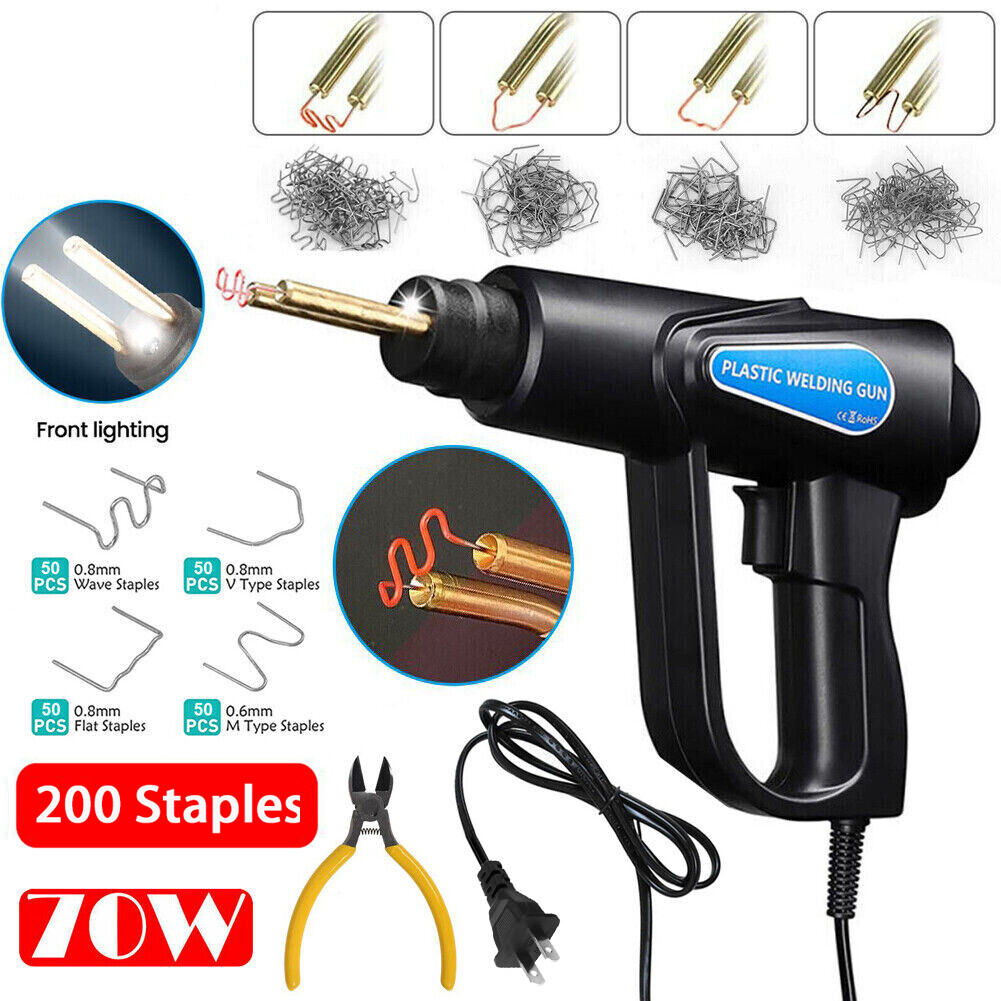 Plastic Welder Bumper Repair Kit Welding Gun Soldering Tool 200 Staples gallery