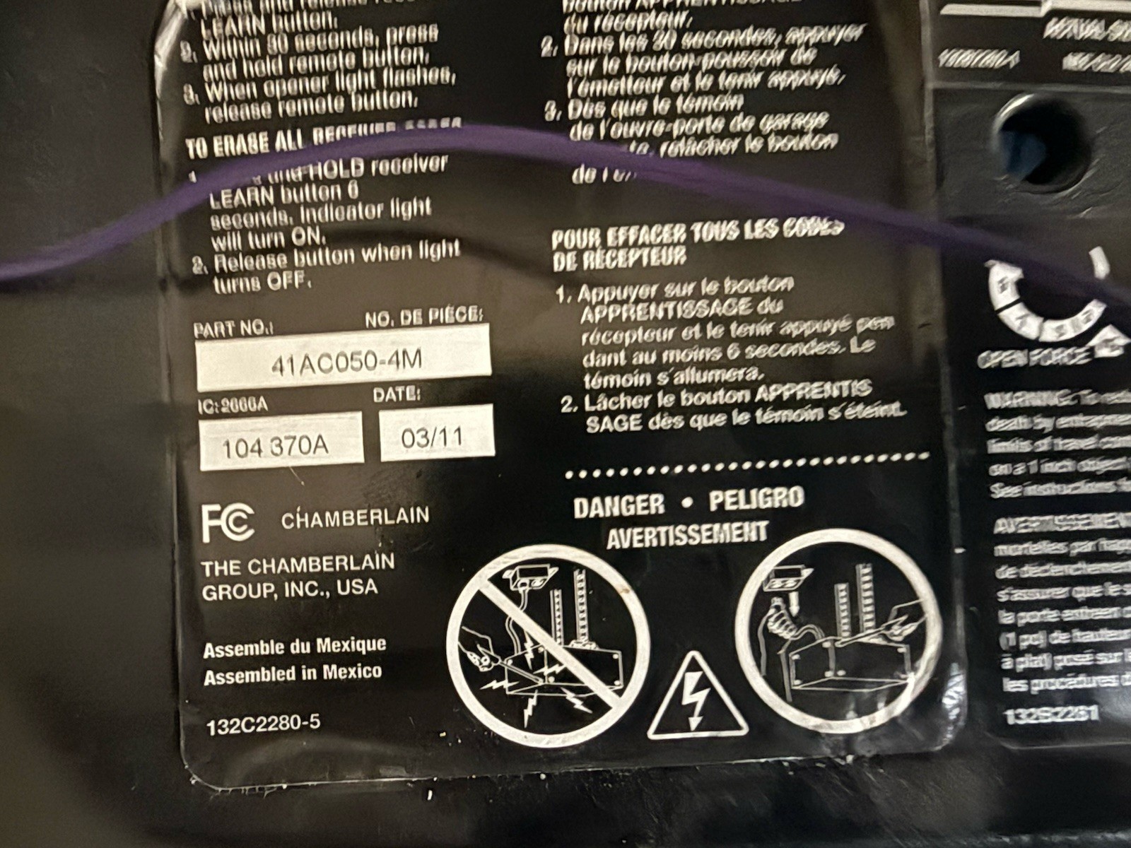 Liftmaster 41AC050-4M Purple Logic Motherboard Circuit Board Used gallery