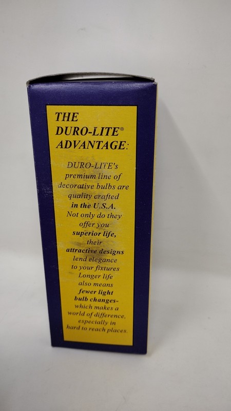 NOS Duro Lite Flamescent Chimney Lite Light Bulb 40 Watts Made In USA gallery