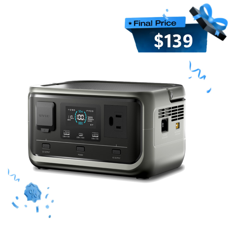 ALLPOWERS VOLIX P300 Portable Power Station 300W 256Wh Solar Bank LiFePO4 Trip gallery