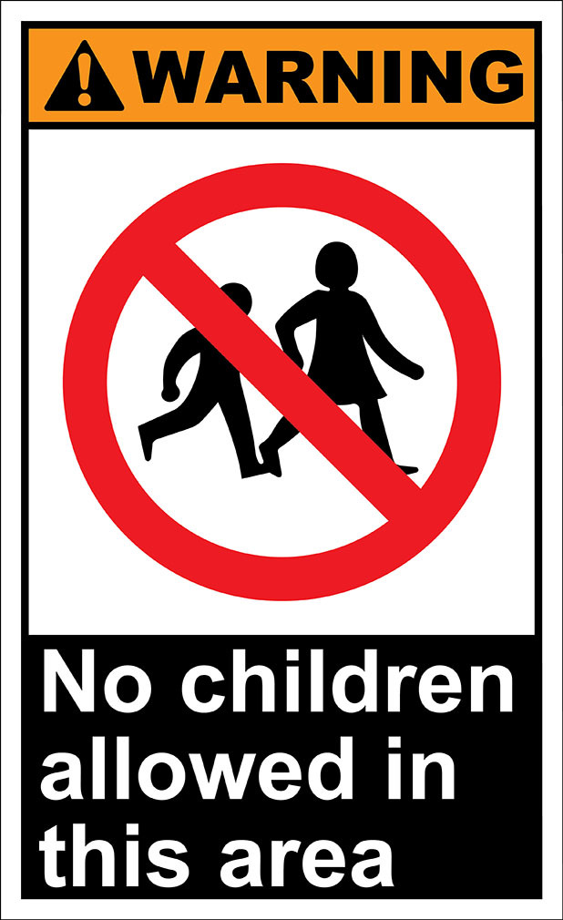 No Children Allowed In This Area Warning OSHA / ANSI LABEL DECAL STICKER gallery