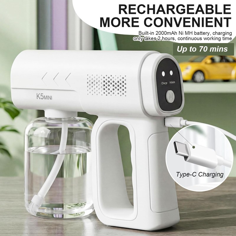 2 Pack Rechargeable Atomizer Nano Sprayer Gun Mosquito Repellent White gallery