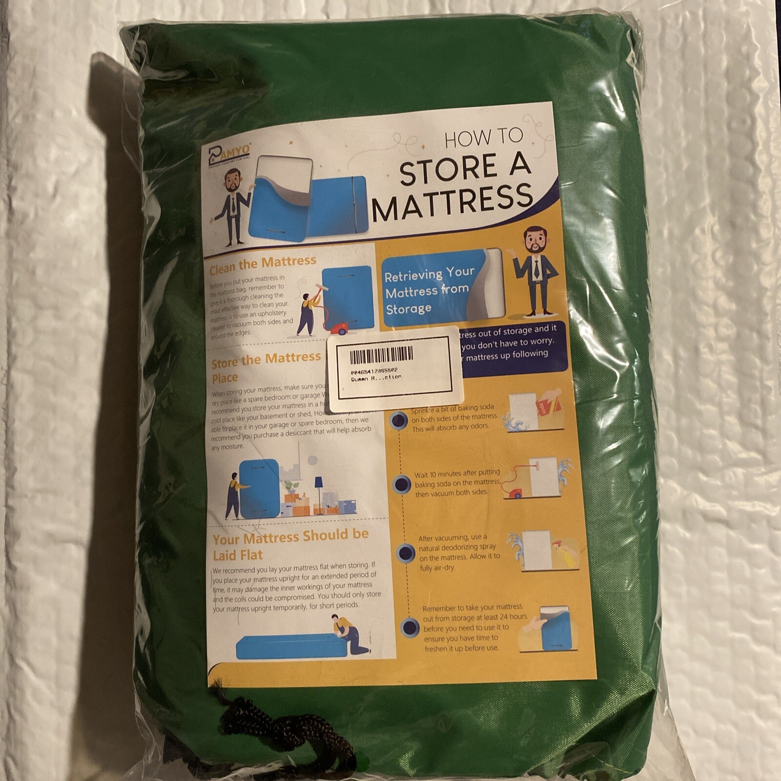 Water Resistant Mattress Storage Bag (Queen Size) Re-usable Zip Up Bag (Pamyo) gallery