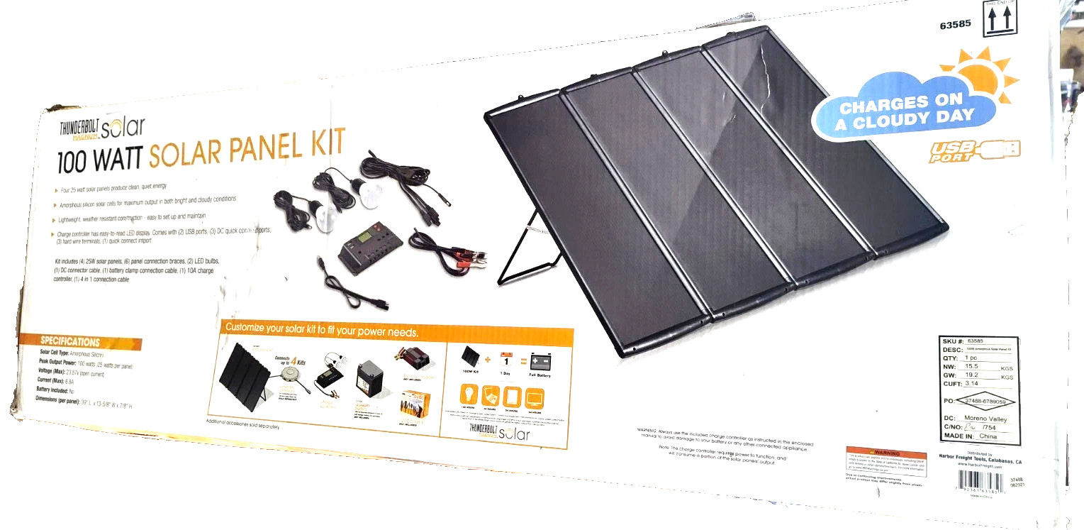 Thunderbolt Magnum Solar 100 Watt Solar Kit BRANDNEW! gallery