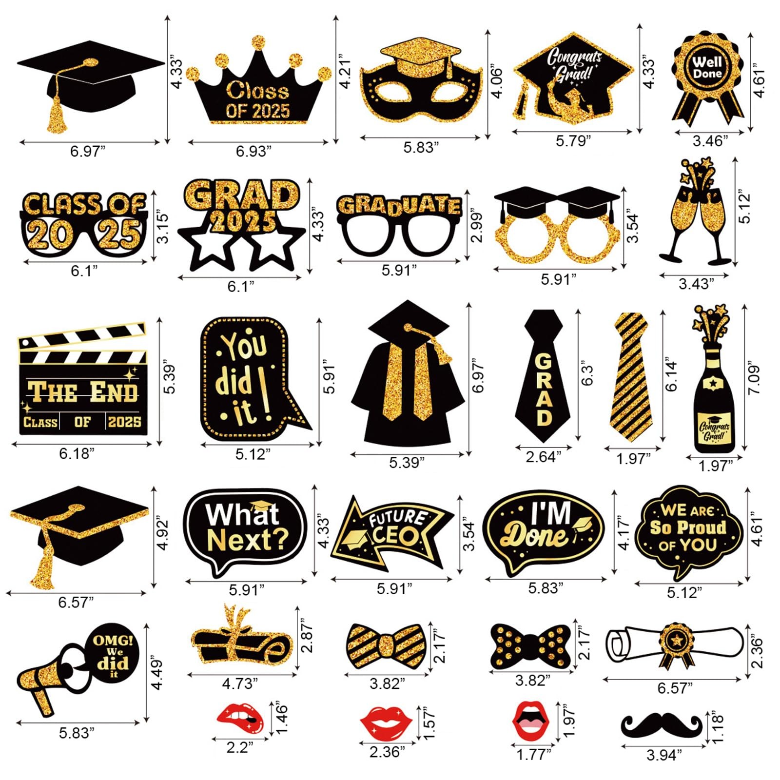 30 Pcs Graduation Photo Booth Props 2026,Grad Party Supplies for College,... gallery