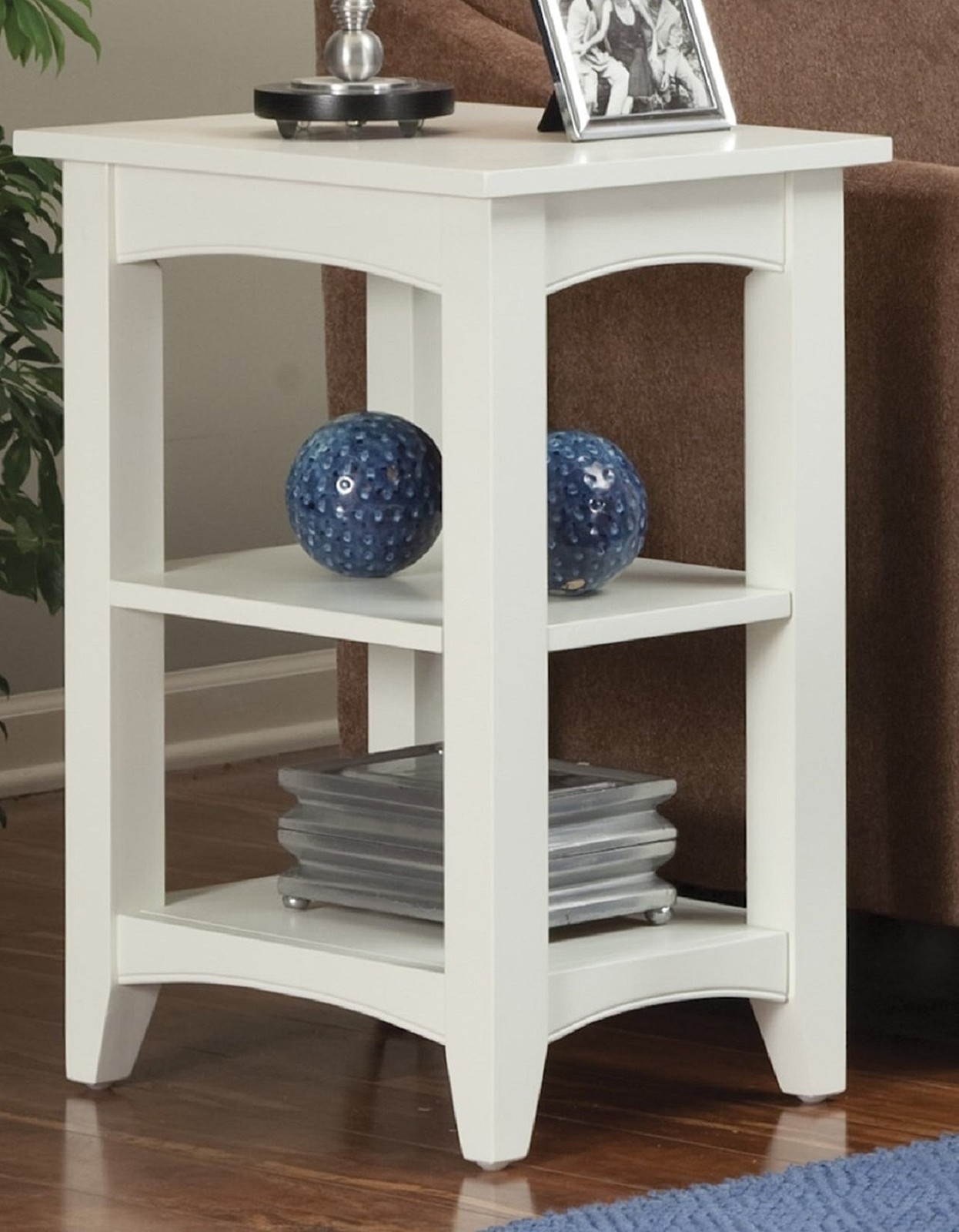 Shaker Cottage End Table, Ivory - 2 Tier Storage Shelves, Durable Hardwood an... gallery
