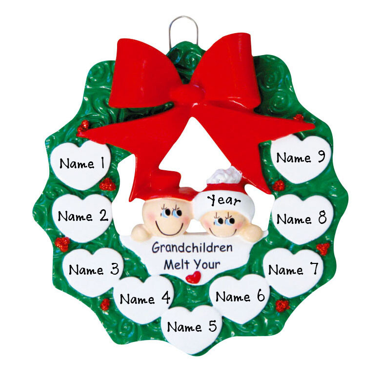 PERSONALIZED Snow Grandparents with 9 Grandkids Christmas Ornament 2023 Gift gallery