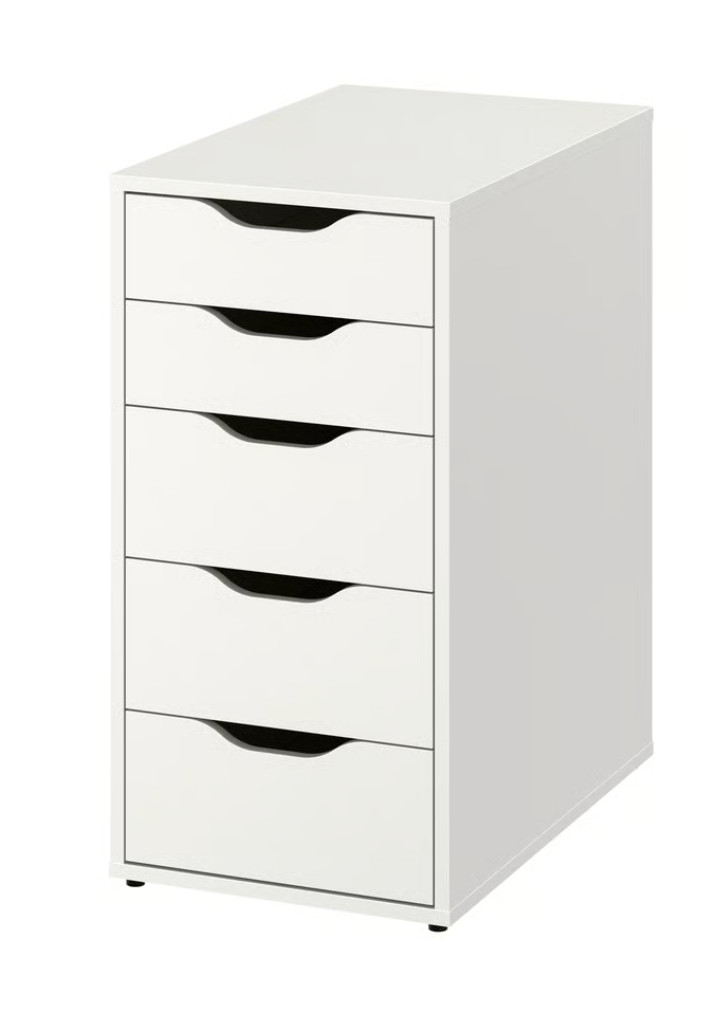 NEW IKEA ALEX 5 Drawer Unit White 36x70 cm 14 1/8" Factory Sealed 604.735.48 gallery