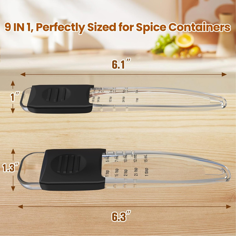 Adjustable Measuring Spoons Set - 9 in 1, BPA-Free, Fits Spice Jars gallery