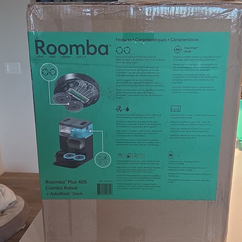 iRobot Roomba Plus 405 Robotic Vacuum & Mop, AutoWash Dock, Wi-Fi, Black gallery