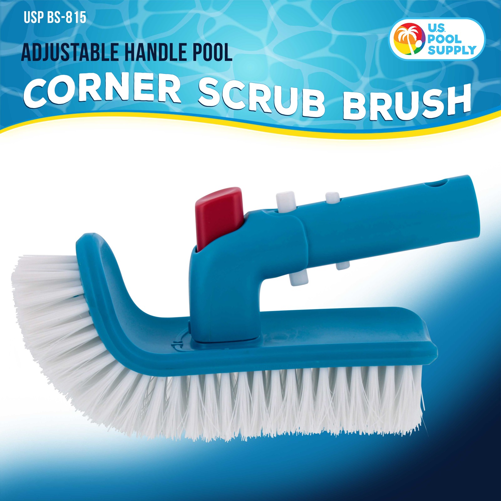 Pool Step & Corner Cleaning Brush with Adjustable Handle Rotation, Spa, Hot Tub gallery